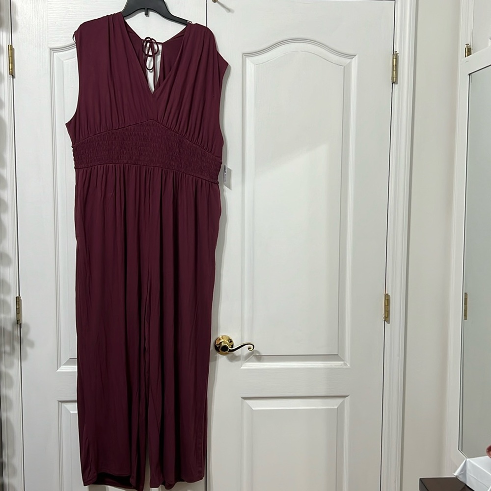 Wine Stretch Jumpsuit